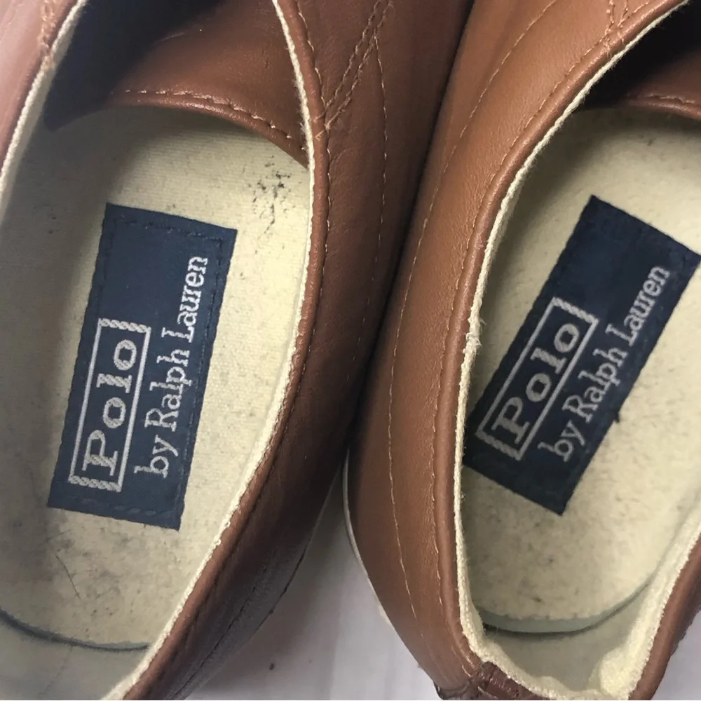 Ralph Lauren Loafers Polo Mens 11.5D Cantor Low II Leather Brown Boat Shoes